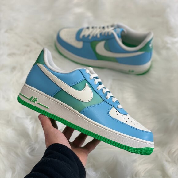 Nike Air Force 1 Low Blue Green Mens Leather Casual Shoes FZ4032-407 VNDS Sz 11 main image 6